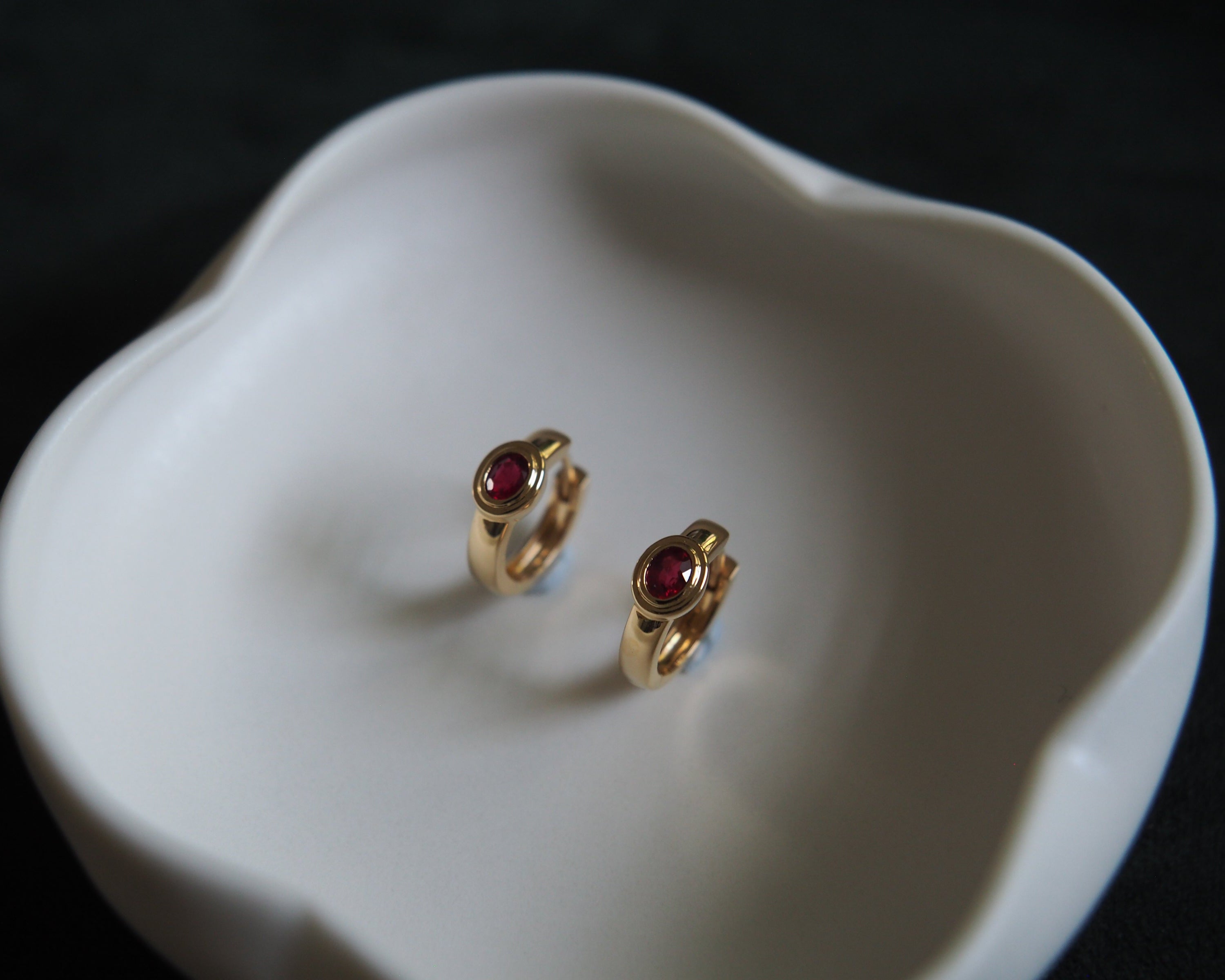 Carter Natural Ruby Hoops