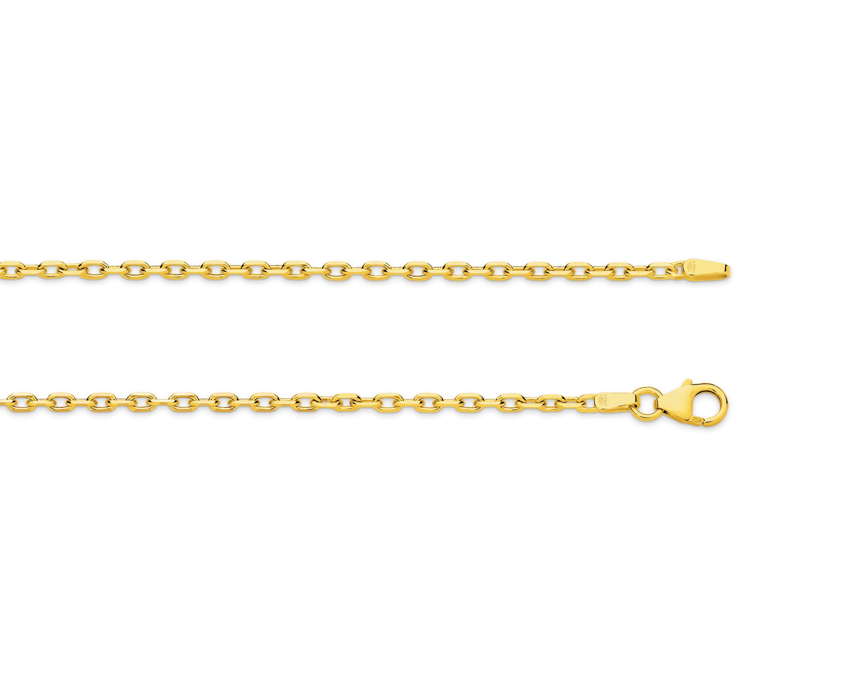 Gold chain necklace on a white background