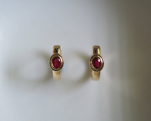 Carter Natural Ruby Hoops