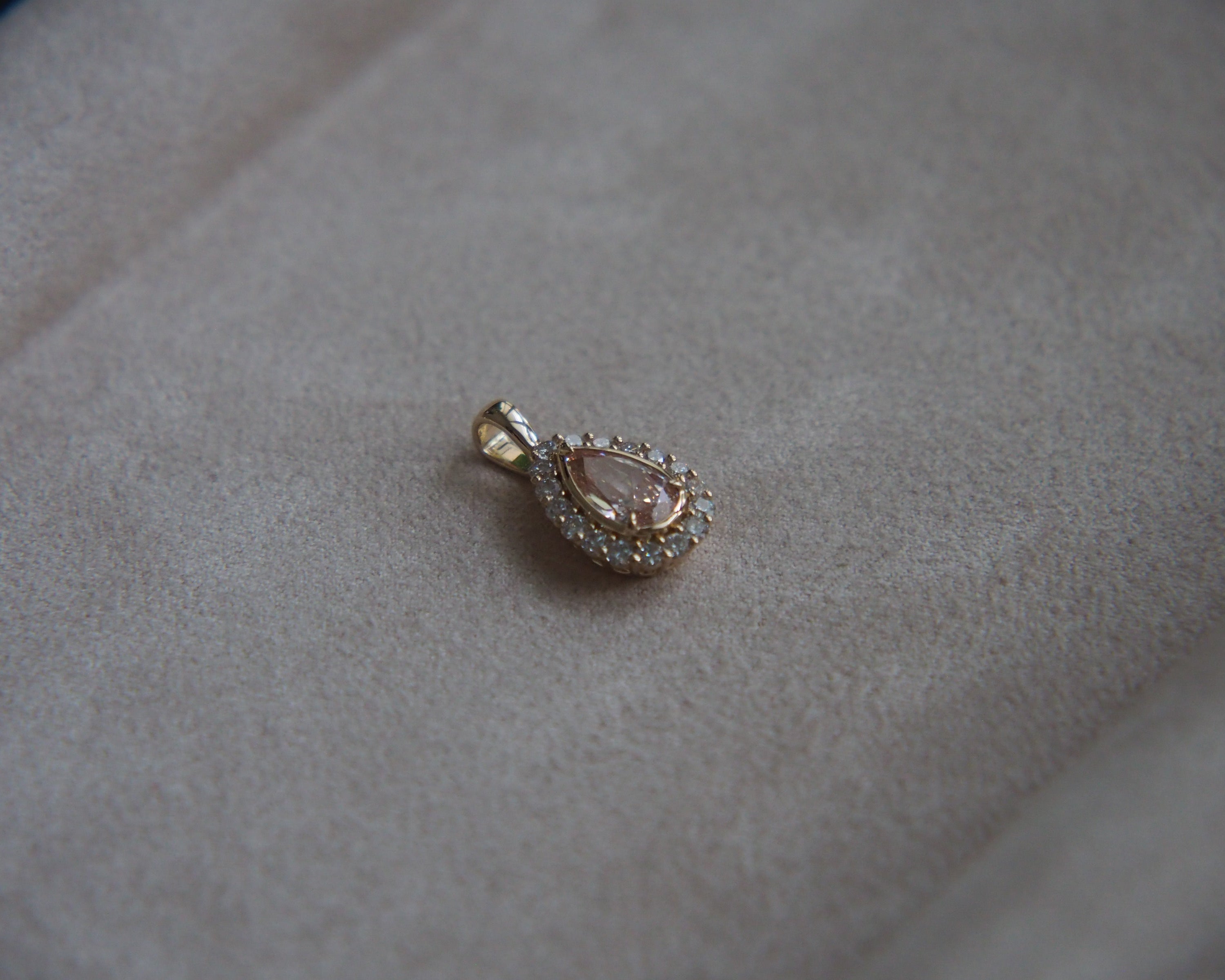 Maya Pear Lab Grown Pink Diamond Pendant