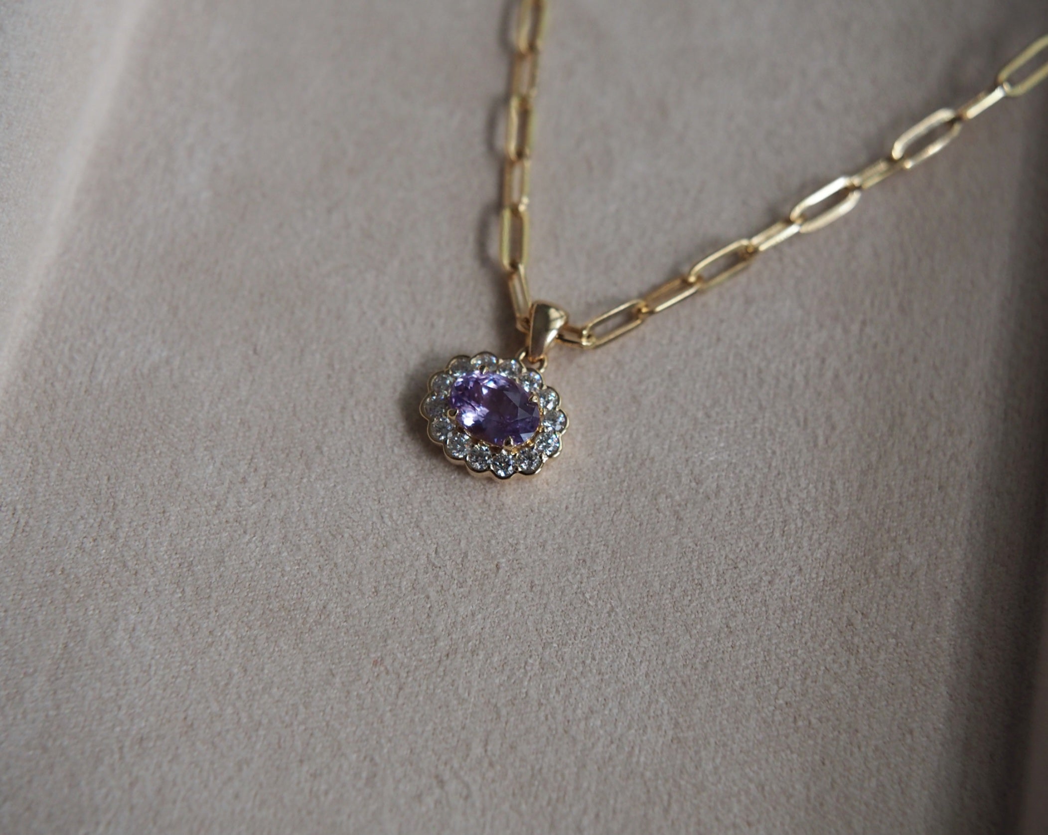 Mia Natural Spinel and Lab Grown Diamond Pendant