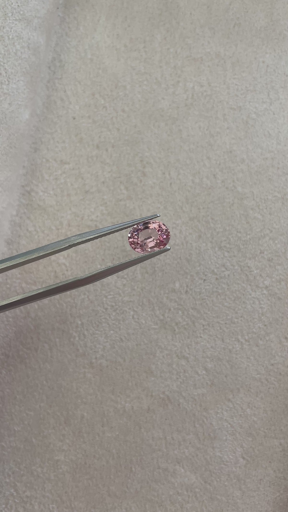 Orangey pink oval Malaya garnet 2